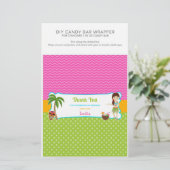 Luau Birthday Party 1.55 oz Candy Bar Wrapper (Standing Front)