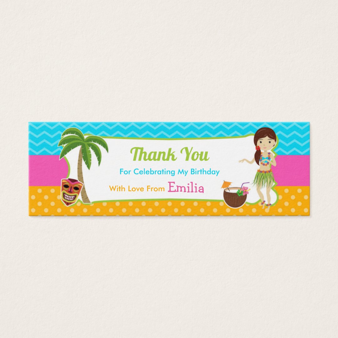 Luau Birthday Party Favor Bag Tag Zazzle