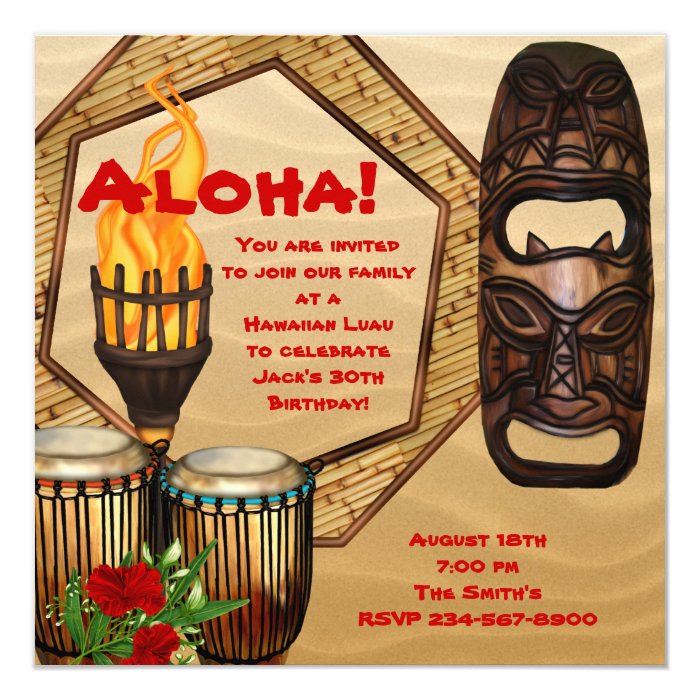 Luau Birthday Party Hawaiian Luau Party Card | Zazzle