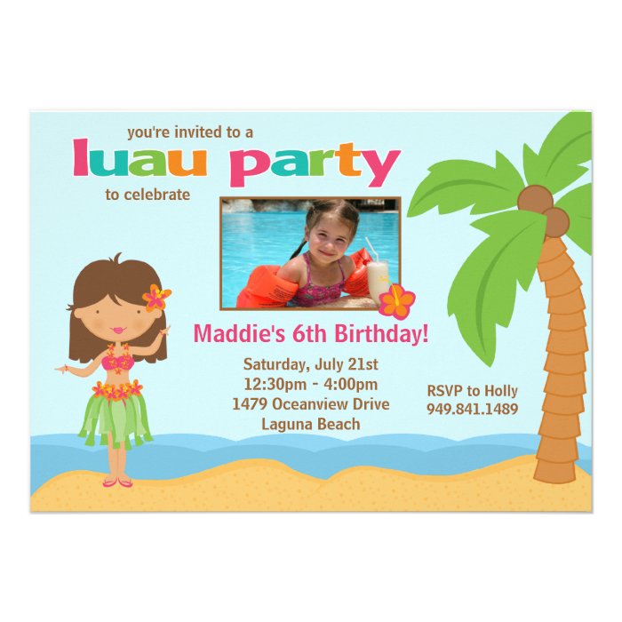 Luau Birthday Party Invitation