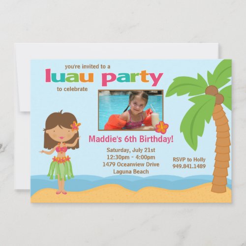 Luau Birthday Party Invitation