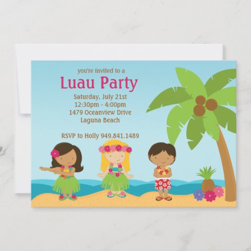 Luau Birthday Party Invitation