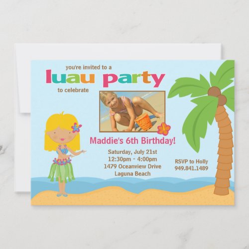 Luau Birthday Party Invitation