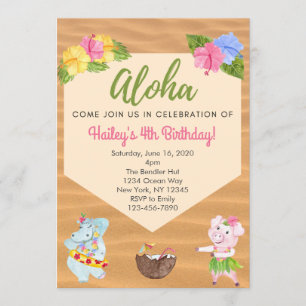 Luau Birthday Party Invitation