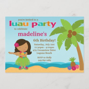 Luau Birthday Party Invitation by eventfulcards at Zazzle