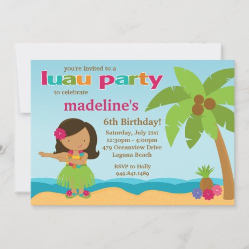 Luau Birthday Party Invitation