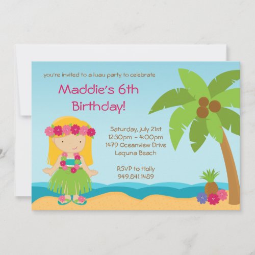 Luau Birthday Party Invitation
