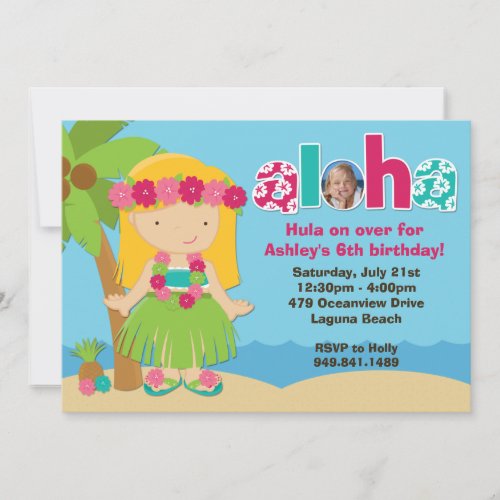 Luau Birthday Party Invitation