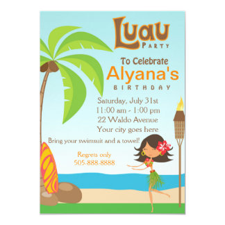 hawaiian themed party invitations