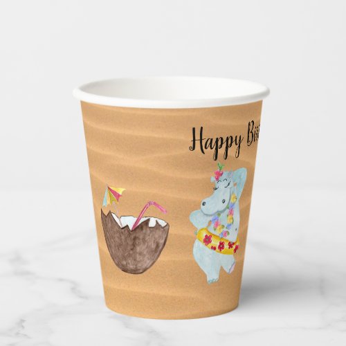 Luau Birthday Party Personalized Cups