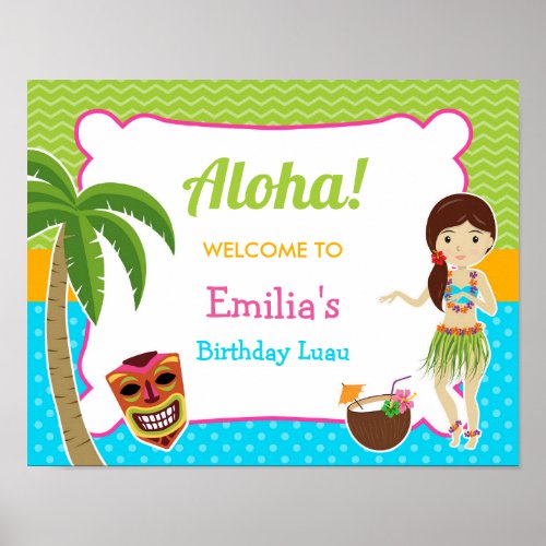 Luau Birthday Party Welcome Sign