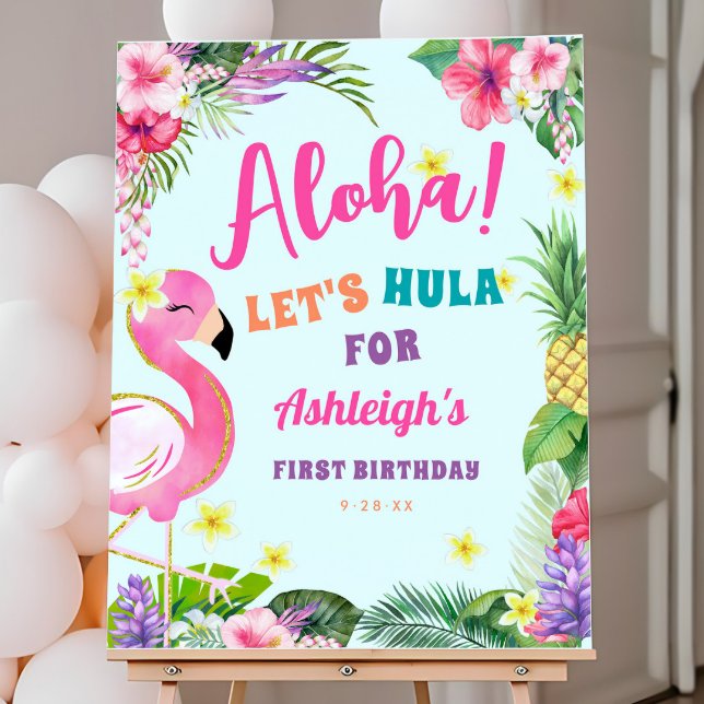 Luau Birthday Tropical Welcome Sign (Luau Birthday Tropical Welcome Sign)