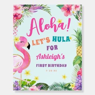 Luau Birthday Tropical Welcome Sign