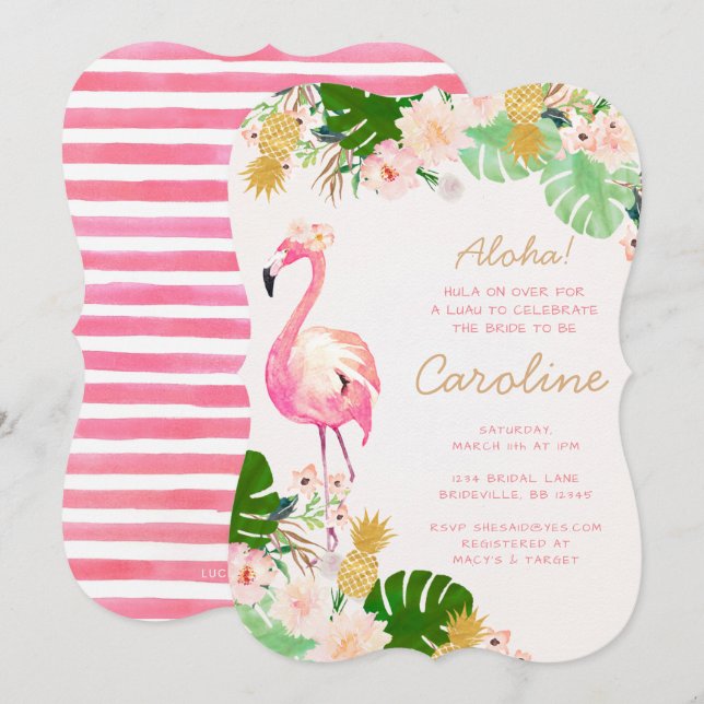 Luau Bridal Shower Invitation (Front/Back)