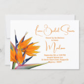 Luau Bridal Shower Orange Bird of Paradise Design Invitation (Front)