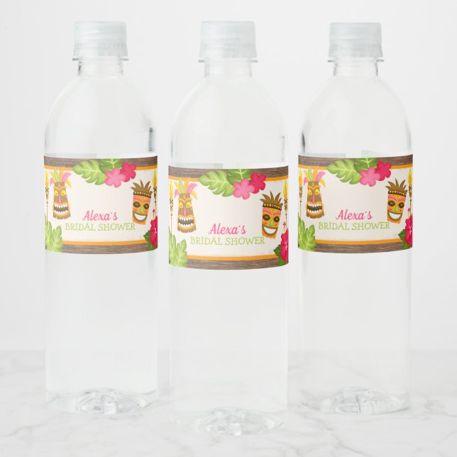 Luau Bridal Shower Water Bottle Label (Bottles)
