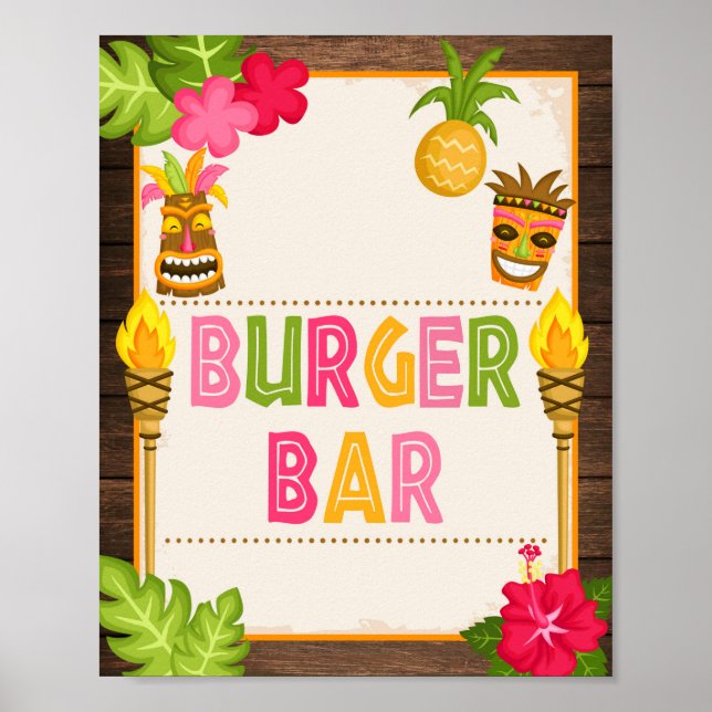 Luau Burger Bar Sign (Front)