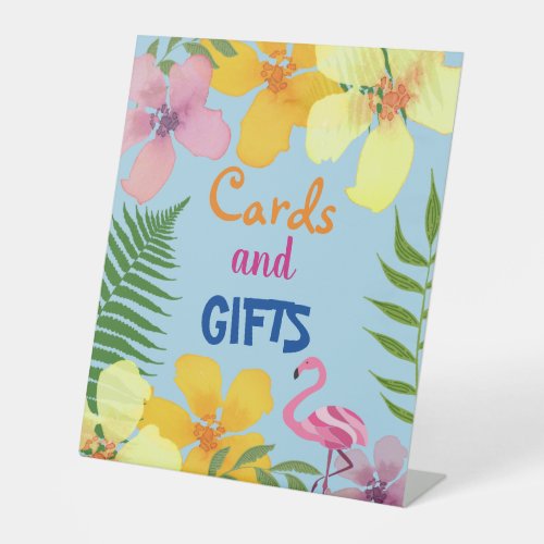 Luau Cards and Gifts Pedestal Sign