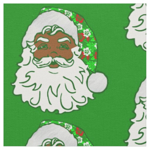 luau christmas hawaiian african black santa claus  fabric