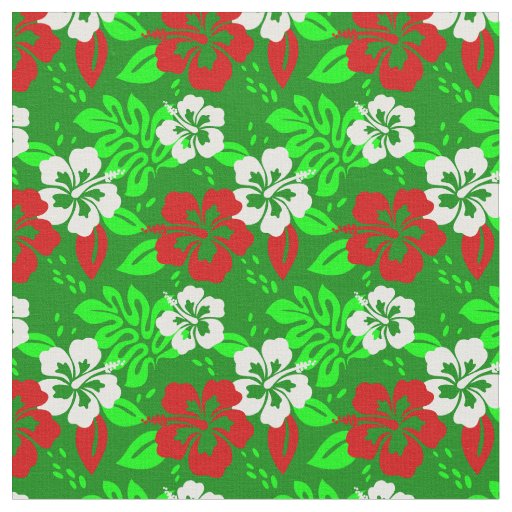 luau christmas hawaiian hibiscus tropical floral fabric