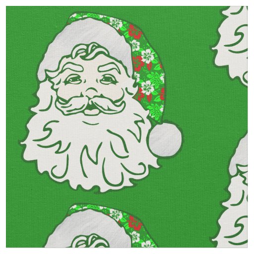 luau christmas hawaiian santa claus  fabric