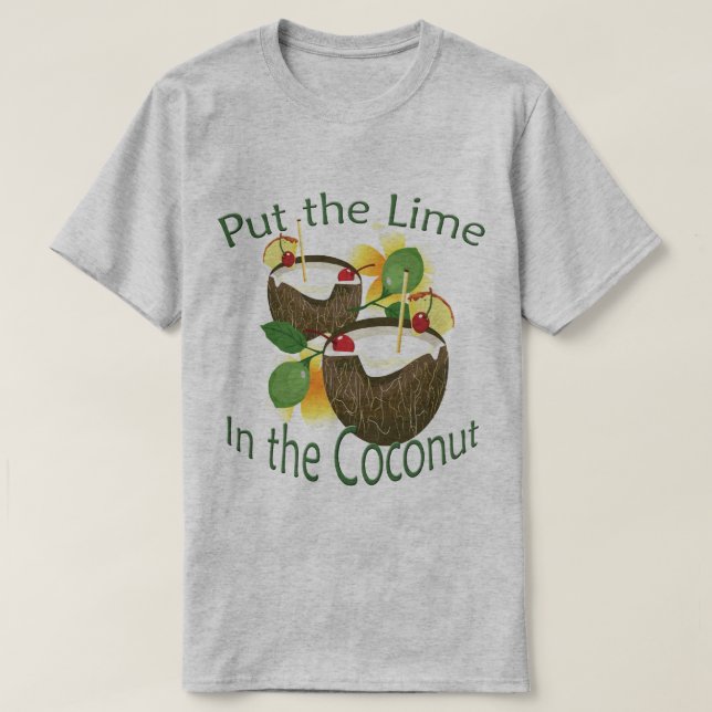 Luau Coconut Drink Lime Party T-shirt (Design Front)