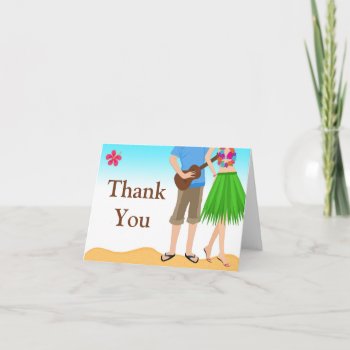 Luau Couple Wedding Shower Thank You Card by eventfulcards at Zazzle