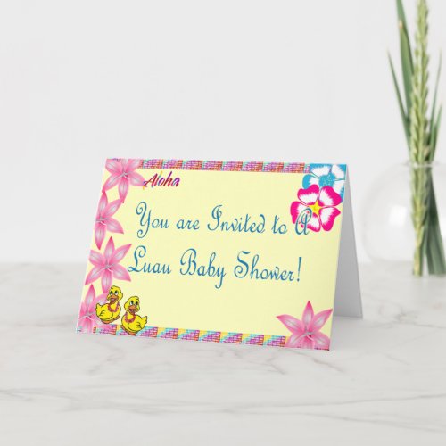 Luau Ducky Baby Shower Invitation