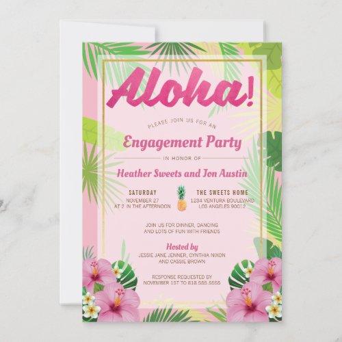 Luau Engagement Party Invitation
