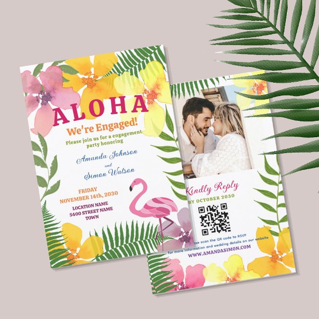 Luau Engagement Party QR Code Invitation (Creator Uploaded)
