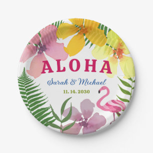 Luau Engagement Party Tropical Paper Plates