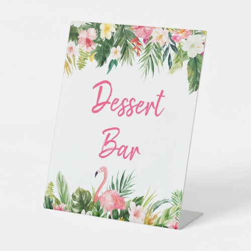Luau Flamingo Tropical Shower Dessert Bar Sign