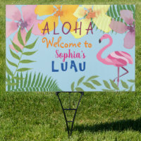 Luau Girl's Birthday Welcome
