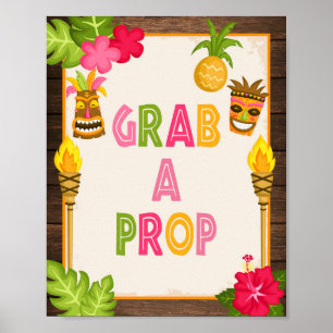 Luau Grab a Prop Sign