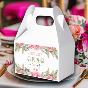 Luau Graduation Class Of 2024 Floral Favor Boxes