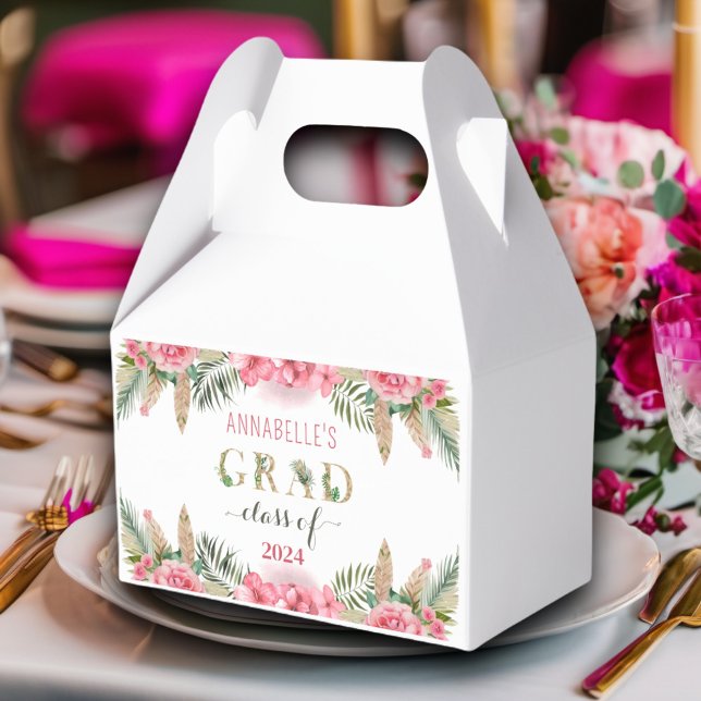 Luau Graduation Class Of 2024 Floral Favor Boxes (Creator Uploaded)
