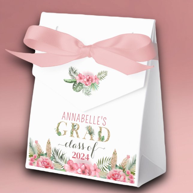 Luau Graduation Class Of 2024 Floral Favor Boxes (Creator Uploaded)