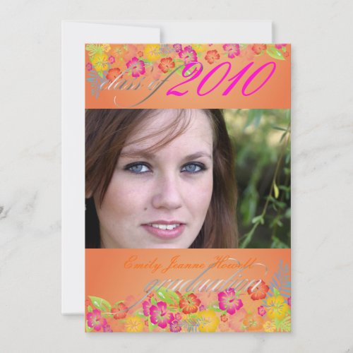 Luau Graduation Party Personalized Invitation