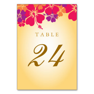 Luau / Hawaii Wedding Table Number Card
