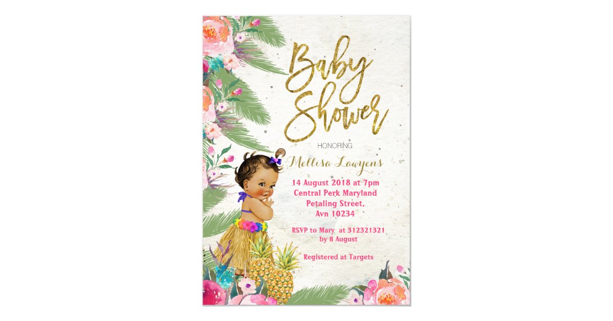 Luau Hawaiian Baby Shower Invitation | Zazzle.com