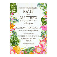 Luau Hawaiian Beach Rustic Wedding Card