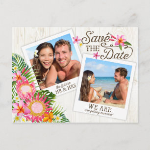 Luau Hawaiian Rustic Beach Save the Date Announcement Postcard