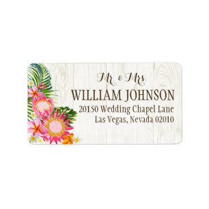 Luau Hawaiian Rustic Beach Wedding Label