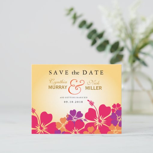 Luau / Hawaiian Save the Date Card | Zazzle