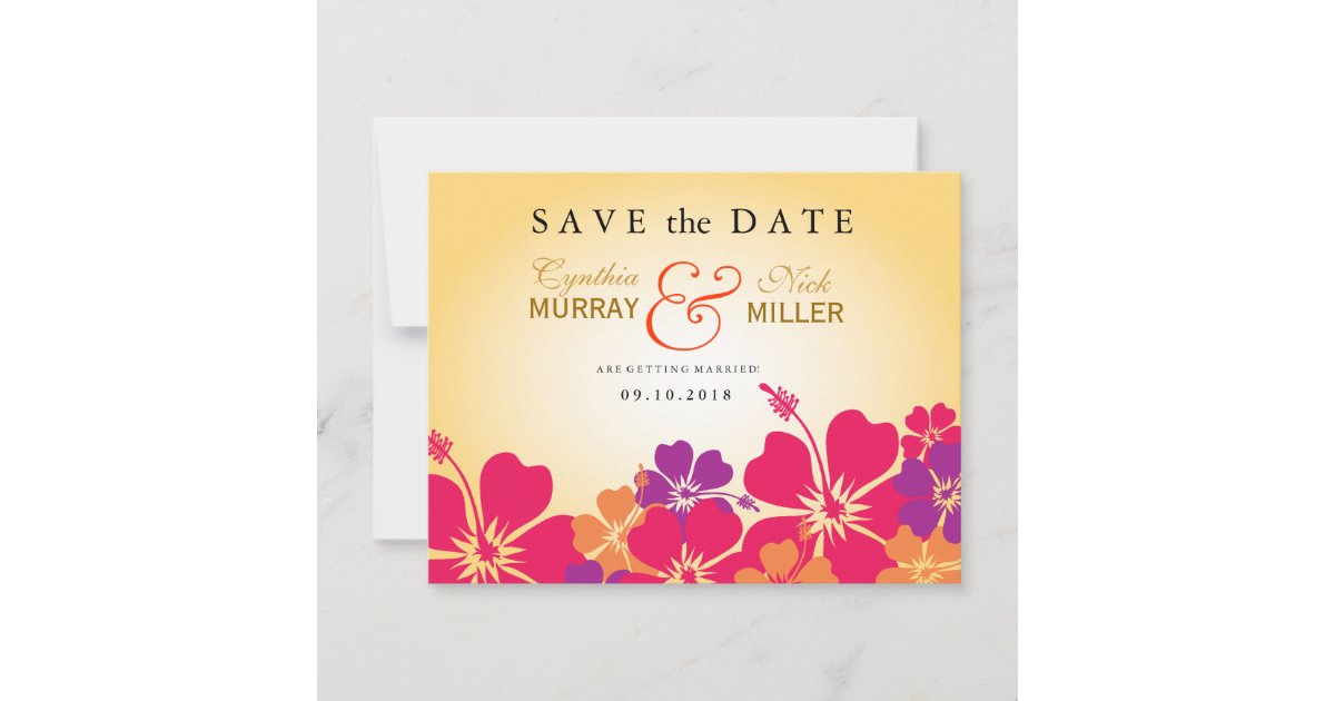 Luau / Hawaiian Save the Date Card | Zazzle