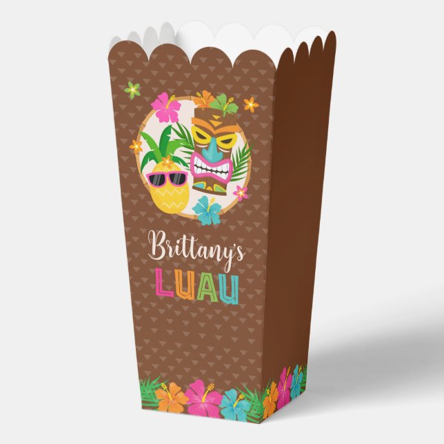 Luau Hawaiian Tropical Birthday Favor Boxes (Front)