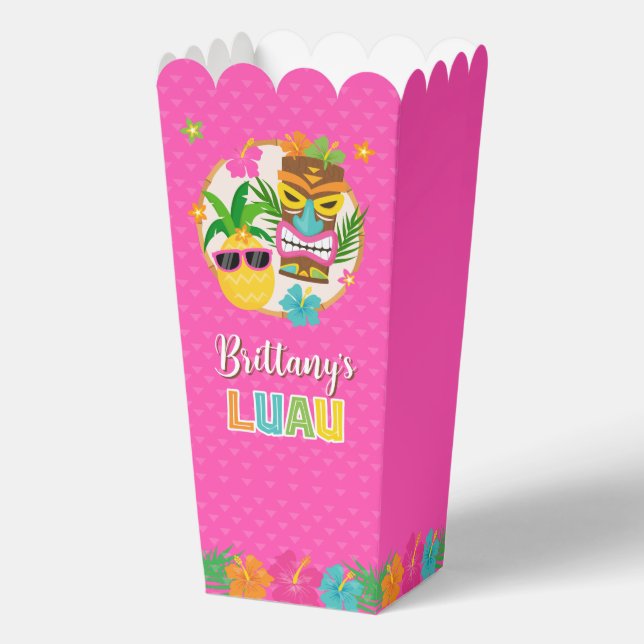 Luau Hawaiian Tropical Birthday Favor Boxes (Front)