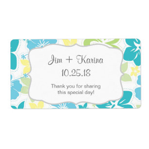 Luau Hawaiian Water Bottle favor - customize it! Label