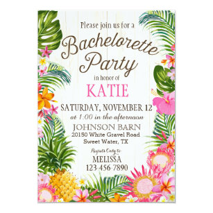Luau Bachelorette Party Invitations 1