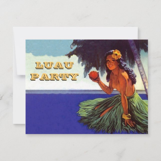 LUAU HULA DANCE PARTY INVITATION ~EZ TO CUSTOMIZE! (Front)